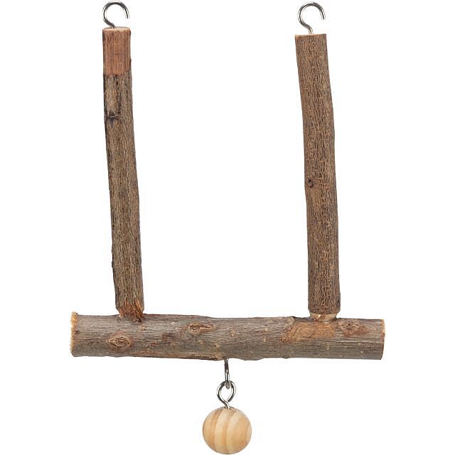03e3a5cbf821b60ed21526e6f8e66aaa364c46d2 Swinging trapeze with boll, bark wood, 12 × 15 cm – Obrázok 1
