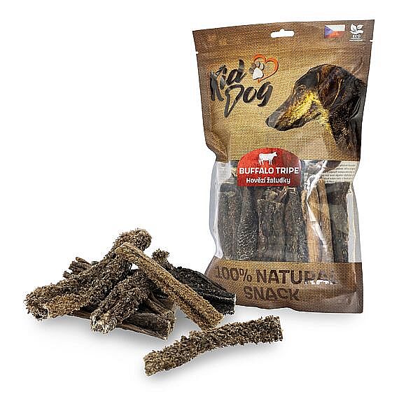 074b66a66ab3fc300ce155252c5f862e9f1e2146 KD Natural Snack, hovädzí žalúdok (držky) 12 cm/ 400g – Obrázok 1