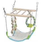 Suspension bridge, hammock/toy, hamster, wood/rope, 17 × 22 × 15 cm