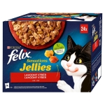 FELIX Sensations Jellies Multipack 24x85g hovädzie s rajčinami/ kura s mrkvou/ kačica/ jahňacie v och. želé