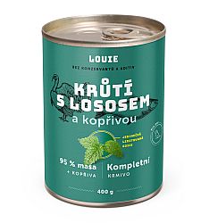 16987d0db3458de6a2b2e65fc952b68def336ea8 Konzerva LOUIE morka s lososom a žihľavou 400g pre psov – Obrázok 1