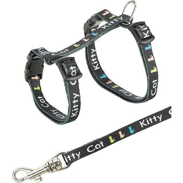 16b21a8f9b48e59b2067fda150380cc7fe5b668f Junior Kitten harness with leash, Kitty Cat motif, 21–33 cm/8 mm, 1.20 m – Obrázok 1