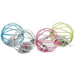 Plush mouse in a wire ball, plush, ø 6 cm