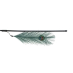 Playing rod with peacock feather, plastic, 47 cm