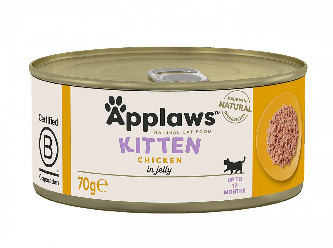 2e9d3774387e2e6185a0af684c1d8d6c99a95a8c Konzerva APPLAWS Kitten Chicken in Jelly 70g – Obrázok 1