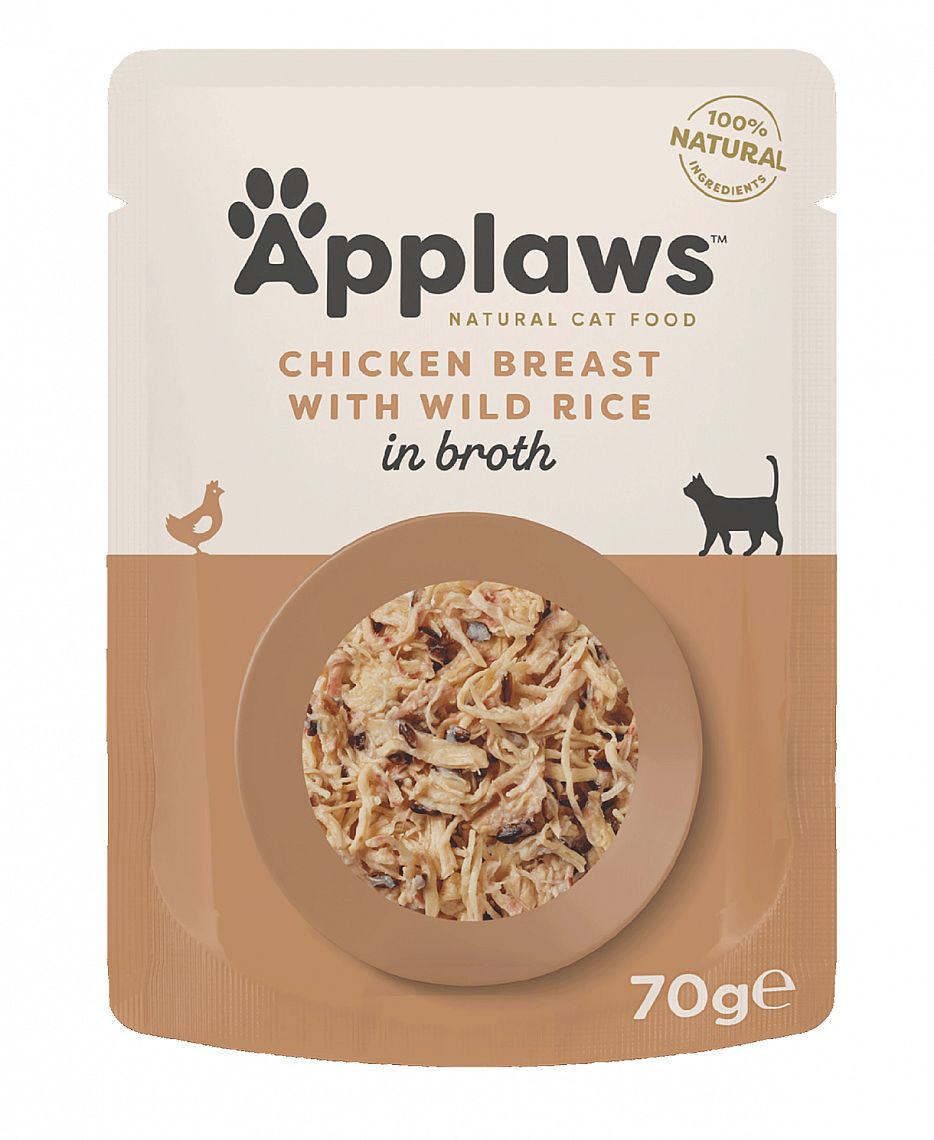 2fd27277acb3ad2d230f87397c6d774390b35f8b Kapsička APPLAWS Cat Chicken breast with wild rice 70g in broth – Obrázok 1