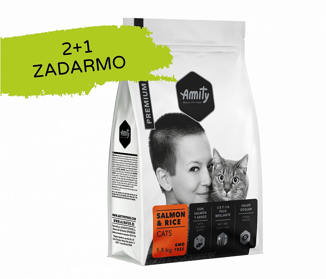 30a6ee383a982d996f85ae9c69d1faa1e8146330 Amity CATS Premium Salmon and Rice 1,5kg 2+1 zdarma – Obrázok 1