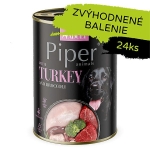 PIPER konzerva pre psov s morkou a brokolicou 24×400g