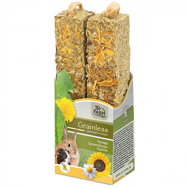 3ce8590630a2afe7d8cd226083c6f000674416b2 JR Grainless tyčinky pre hlodavce slnečnica, kamilka 140g/2ks – Obrázok 1