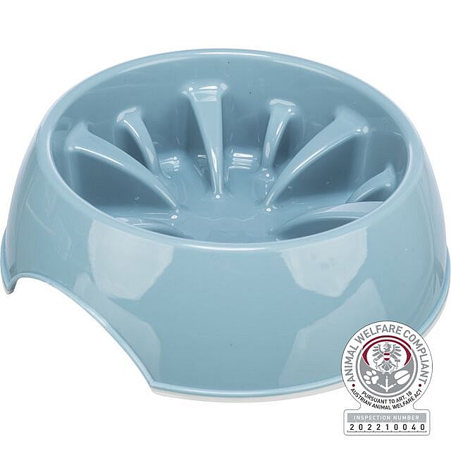 3e9f0ee28826280c4cb0110e0165e09a32ce6d6e Slow Feed bowl, plastic/rubber base ring, 0,8l/ø 20cm – Obrázok 1