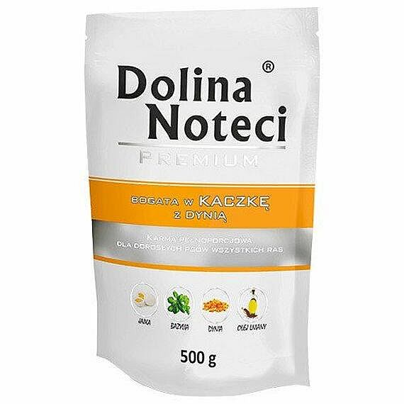 45e022dfb6b33631dccd9a8bf0279a5a47d2f8a7 DOLINA NOTECI PREMIUM kapsička 500g - kačka s tekvicou – Obrázok 1
