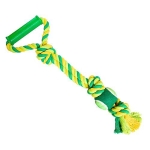 HHD bavlnené preťahovadlo s rukoväťou a tenisákom 45cm/ 310g limetková,zelená