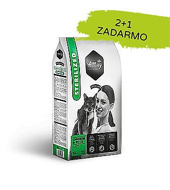 4f3d26072497274a124bec09f1f1047e03a04060 Amity CATS Premium STERILIZED Chicken Rice 2kg 2+1 zdarma – Obrázok 1