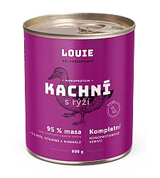 554dbf475dec17fc79dd1c0661bd144f285dc186 Konzerva LOUIE kačacie s ryžou 800g pre psov – Obrázok 1