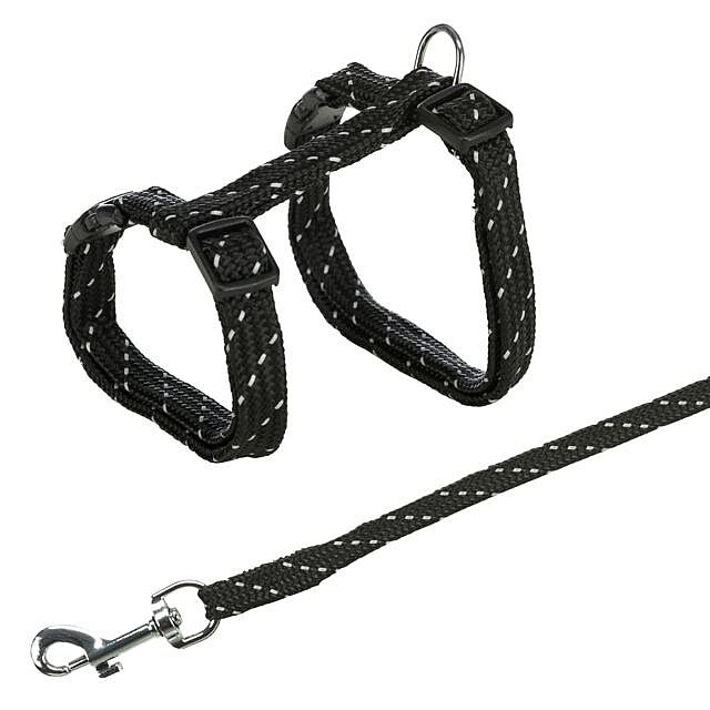 61775a7c965c456797d4ae0ff0f44e83b4aacff1 Kitten harness with leash, reflective, 27–45 cm/10 mm, 1.30 m – Obrázok 1