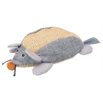 Mouse XXL, sisal/fabric, catnip, 30 cm, natural/grey