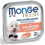 MONGE FRESH - paštika a kúsky s lososom 100g pre psov