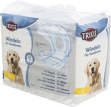 6ab4593bfbf0a5f5483c4999aff367c02f914a13 Diapers for female dogs, L: 38–56 cm, 12 pcs. – Obrázok 1