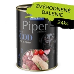 PIPER konzerva pre psov s treskou a paradajkami 24×400g