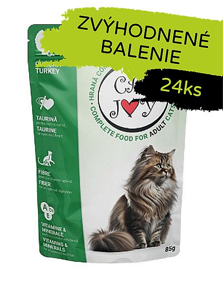 6d74564f93d6d853e72e07ccf4fe16fc2c04ac0a Cat Joy turkey 24x85g kapsička – Obrázok 1