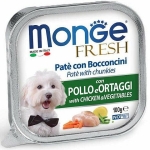 MONGE FRESH - paštika a kúsky s kuraťom a zeleninou 100g pre psov
