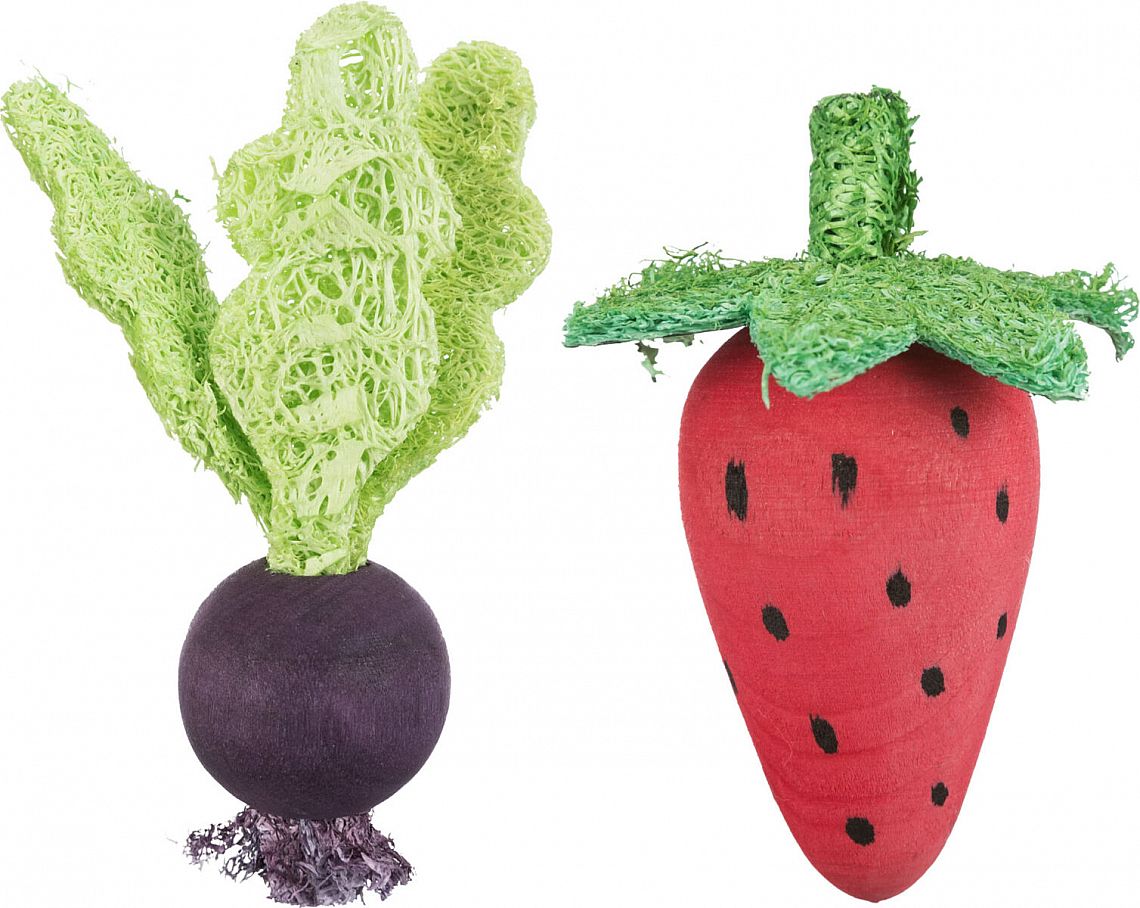 8dacfba5dc86ff7d7e82ccbc03d9fe04ac53b27f Set of strawberry/beetroot, wood/loofah, 6/9 cm – Obrázok 1