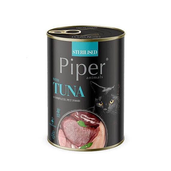 94c059614ab7180ab1c686debbbb014ff3f55779 PIPER CAT Sterilised konzerva pre sterilizované mačky s tuniakom 400g – Obrázok 1
