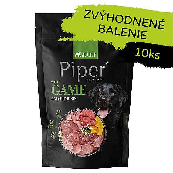 997cc22f2c128434610959ab0ccb00fd0ea2f76a PIPER kapsička pre psov so zverinou a tekvicou 10×500g – Obrázok 1