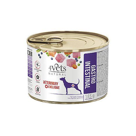 9f4b7eac436db1251c3cc629d9fd7c49ce87d6e7 4Vets Dog Gastro Intestinal konzerva pre psy 185 g – Obrázok 1