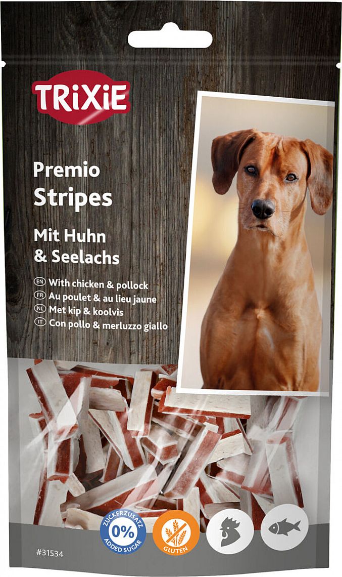 9fae4bff37c22832e15dfaa046c20c70739ed96c PREMIO Fish Chicken Stripes, 75 g – Obrázok 1