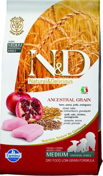 OBC007294-1411489513 Farmina N&D dog AG puppy medium & maxi, chicken, spelt, oats & pomegranate 2,5 kg – Obrázok 1