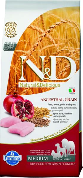 OBC007304-1411489514 Farmina N&D dog AG adult medium & maxi, chicken, spelt, oats & pomegranate 12 kg – Obrázok 1