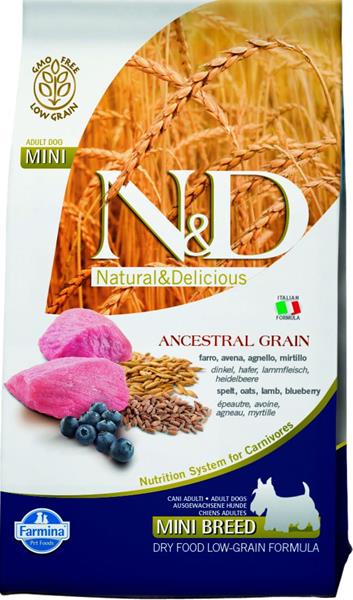 OBC007305-1411489514 Farmina N&D dog AG adult mini, lamb, spelt, oats & blueberry 2,5 kg – Obrázok 1
