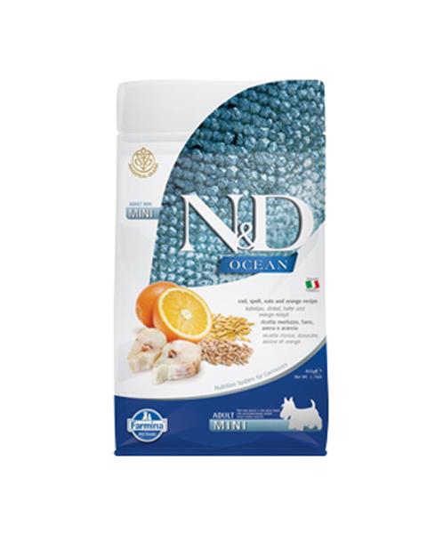 OBC007314-1562072935 Farmina N&D dog OCEAN (AG) adult mini, codfish, spelt, oats & orange 0,8 kg – Obrázok 1