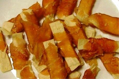 OBC012217-1455716363 Pamlsok Salač Prúžok z tresky obalený kuracím mäsom mini 100 g – Obrázok 1