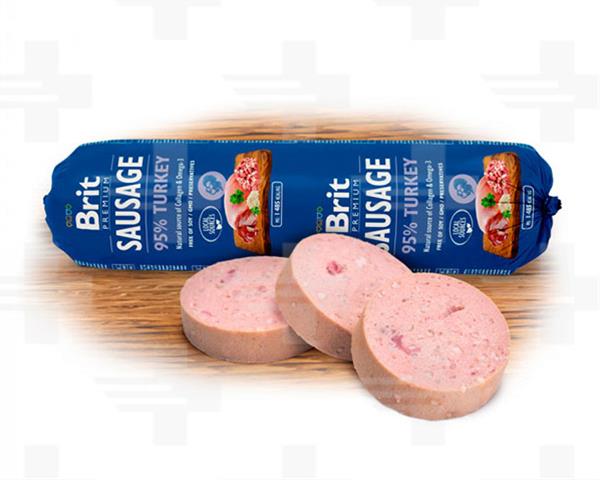 OBC016795-1531729637 Saláma BRIT dog Turkey 800 g – Obrázok 1