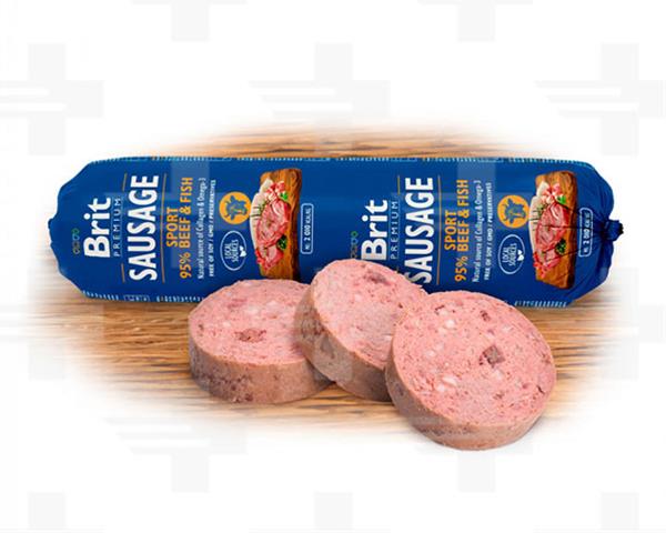 OBC016797-1531729637 Saláma BRIT dog Beef & Fish-Sport Formula 800 g – Obrázok 1
