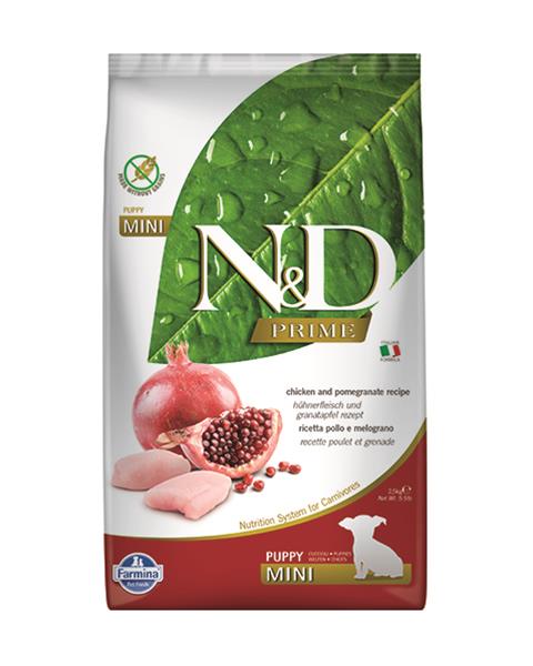 OBC018987-1578468075 Farmina N&D dog PRIME (GF) puppy mini, chicken & pomegranate 2,5 kg – Obrázok 1