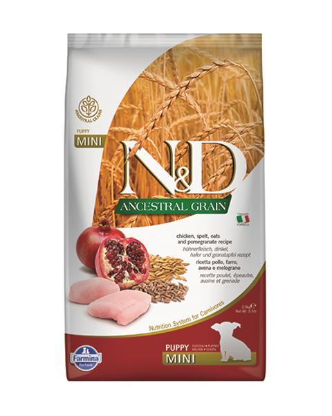 OBC019225-1587552300 Farmina N&D dog AG puppy mini, chicken, spelt, oats & pomegranate 2,5 kg – Obrázok 1