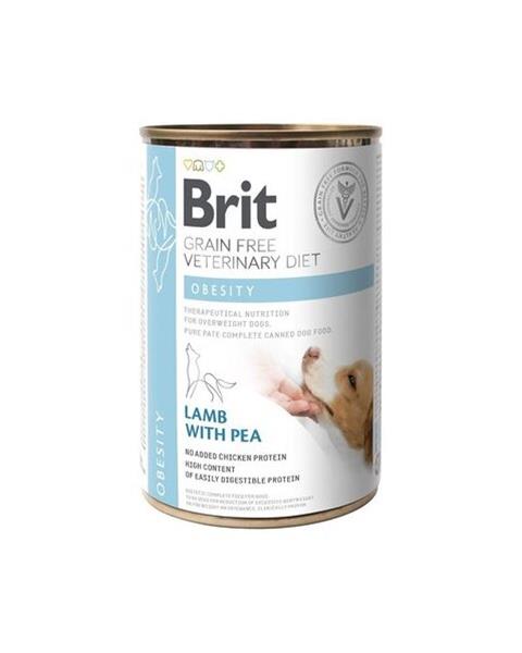 OBC021116-1633688328 Brit Veterinary Diets GF dog Obesity 400 g konzerva – Obrázok 1
