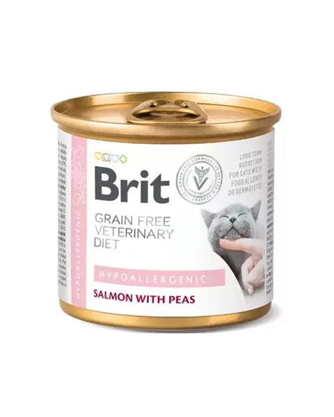 OBC021138-1635433234 Brit Veterinary Diets GF cat Hypoallergenic 200 g konzerva – Obrázok 1