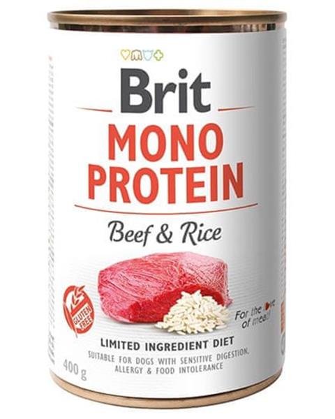 OBC021234-1629706447 Brit Mono Protein Beef & Brown Rice 400 g konzerva – Obrázok 1