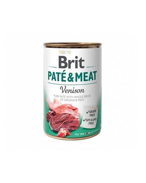 OBC021250-1633335068 Brit Paté & Meat Venison 400 g konzerva – Obrázok 1