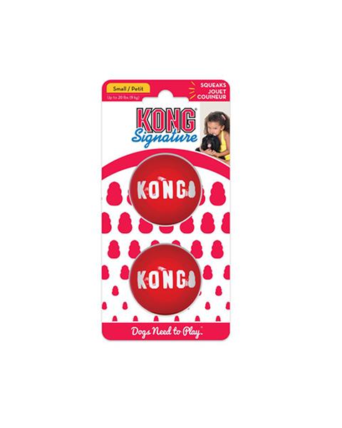 OBC021461-1635229396 Hračka Kong Dog Signature Lopta červená, guma termoplastická, L (2 ks/ bal.) – Obrázok 1