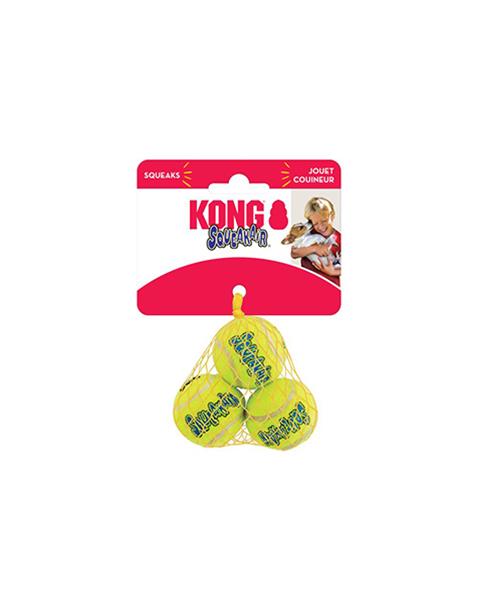 OBC021467-1635229435 Hračka Kong Dog SqueakAir Lopta s pískatkom tenis, guma vulkanizovaná, S (3ks/bal.) – Obrázok 1