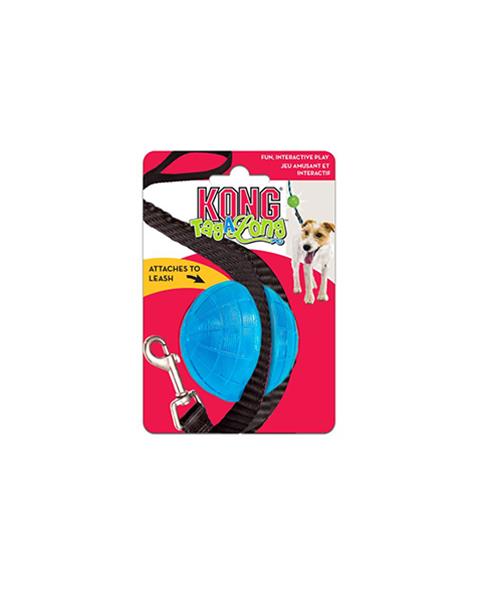 OBC021469-1635229449 Hračka Kong Dog TagALong Lopta na vodítko, guma termoplastická, M – Obrázok 1
