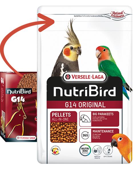 OBC021621-1639132104 VL Orlux NutriBird G14 Original- extrudy pre stredne veľké papagáje s tuzemským ovocím na denné kŕmenie 1 kg – Obrázok 1