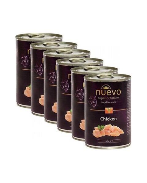 OBC021962-1653644372 NUEVO cat Adult Chicken bal. 6 x 400 g konzerva – Obrázok 1
