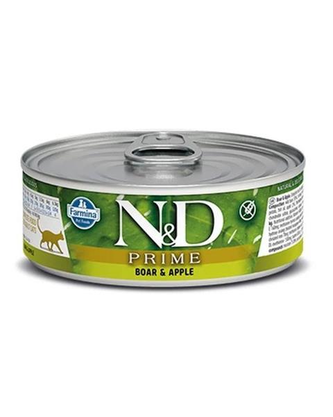 OBC022074-1685359265 Farmina N&D cat PRIME boar & apple konzerva 70 g – Obrázok 1