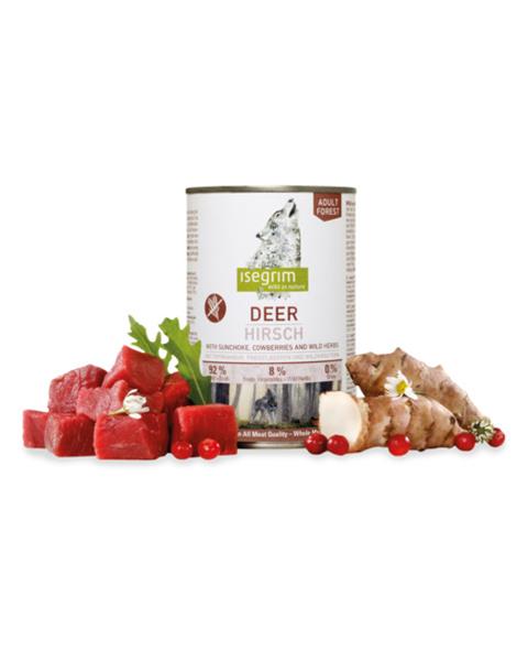 OBC022474-1659532859 ISEGRIM dog Adult Deer with Sunchoke, Cowberries & Wild Herbs bal. 6 x 800 g konzerva – Obrázok 1